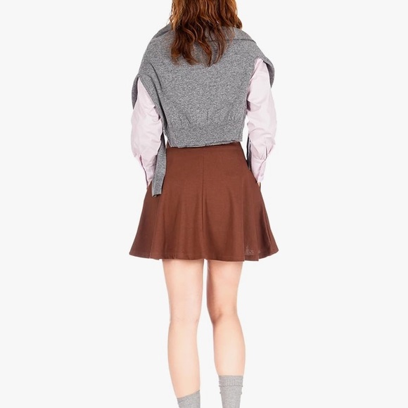 Large Stretchy Cotton High Waist A-line Flared Casual Skater Mini Skirt NWT - Picture 2 of 2